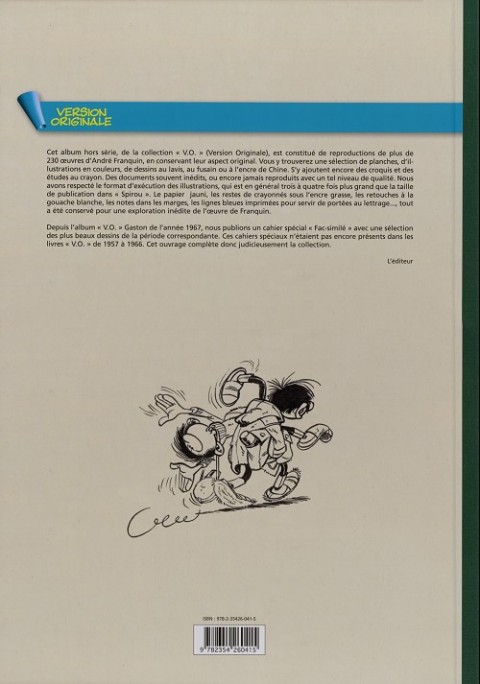 Verso de l'album Gaston L'intégrale (Version Originale) Tome 8 Gaston 1957-1966 - Fac-similé d'originaux