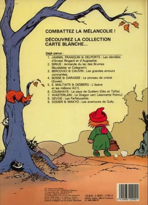 Verso de l'album Gully Tome 1 Les aventures de Gully