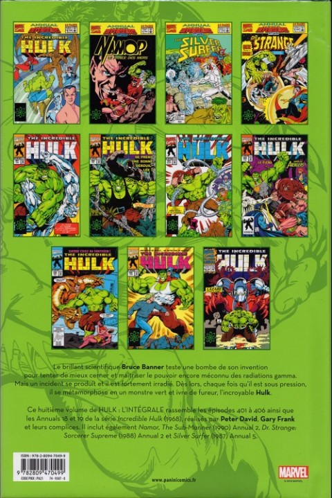 Verso de l'album Hulk - L'Intégrale Volume 8 1993 (I)