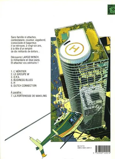 Verso de l'album Largo Winch Tome 6 Dutch connection