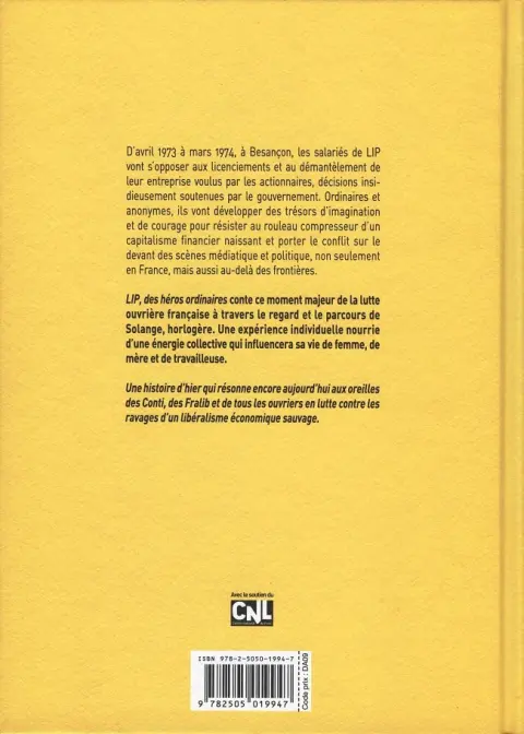 Verso de l'album Lip des héros ordinaires