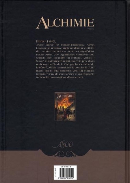 Verso de l'album Alchimie Tome 1 L'Épreuve du feu