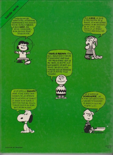 Verso de l'album Peanuts Tome 3 Les malheurs de Charlie Brown