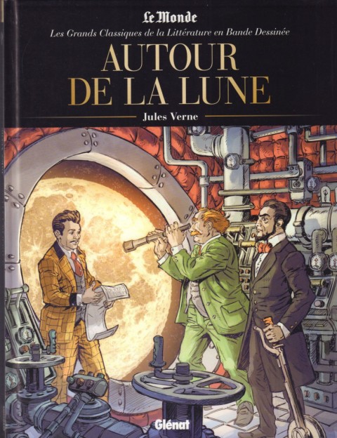 Couverture de l'album Les Grands Classiques de la littérature en bande dessinée Tome 17 Autour de la Lune