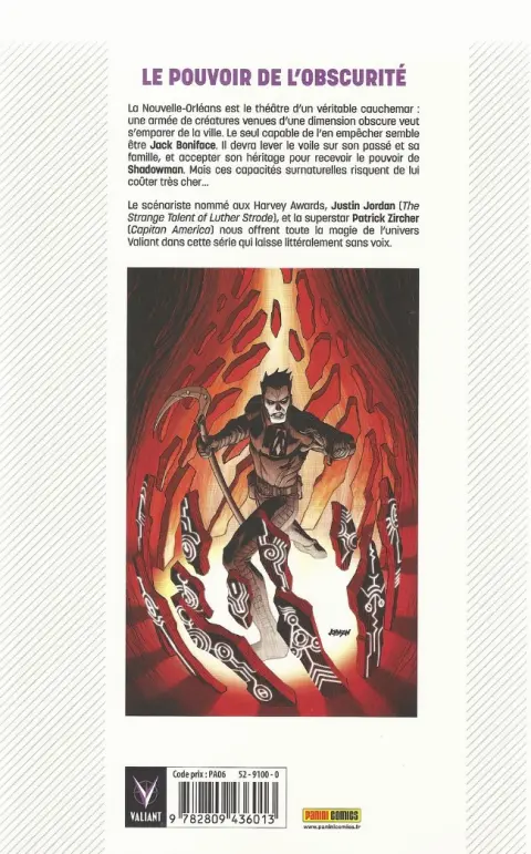 Verso de l'album Shadowman Tome 1 Rites de naissance