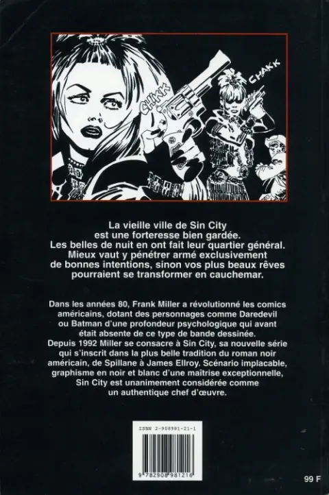 Verso de l'album Sin City Tome 3 Le grand carnage