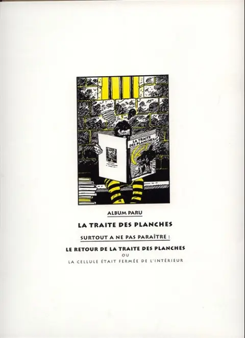 Verso de l'album La Traite des planches