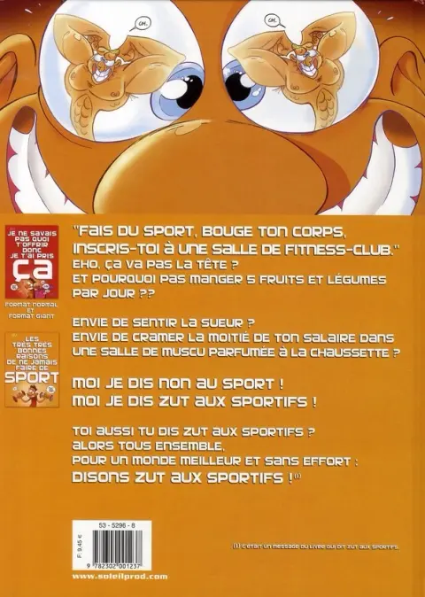 Verso de l'album Les très très bonnes raisons de ne jamais faire de sport