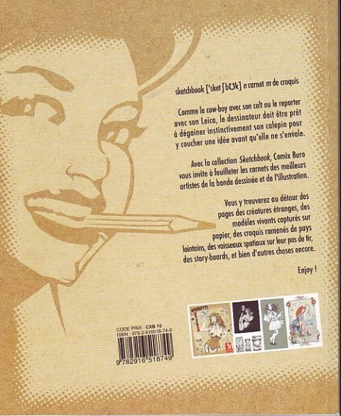 Verso de l'album Sketchbook - Comix Buro Sketchbook Amoretti
