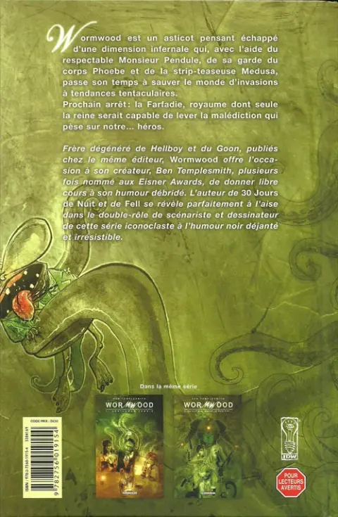 Verso de l'album Wormwood Tome 2 Ça fait mal quand je fais pipi...