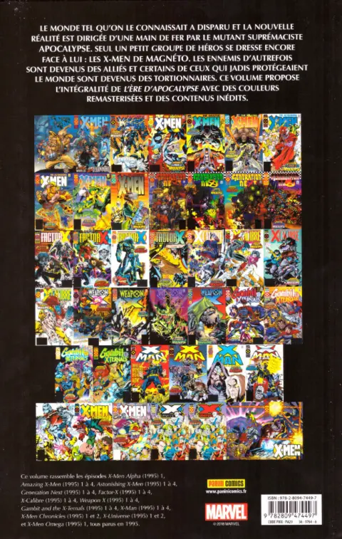 Verso de l'album X-Men - L'ère d'Apocalypse