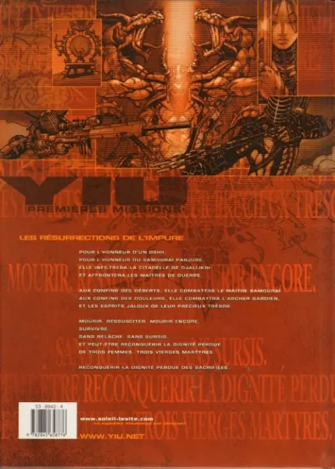 Verso de l'album Yiu Premières missions Tome 2 Les Résurrections de l'Impure