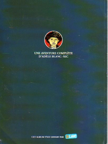 Verso de l'album Les Aventures Extraordinaires d'Adèle Blanc-Sec Tome 1 Adèle et la Bête