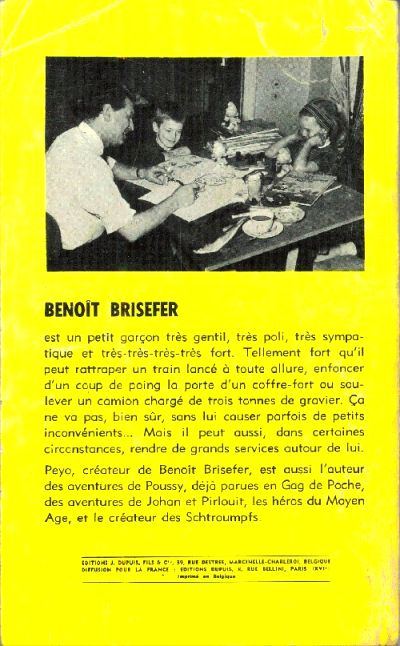 Verso de l'album Benoît Brisefer Tome 1 Les taxis rouges