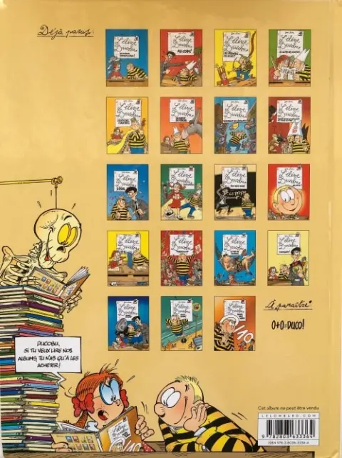 Verso de l'album L'Élève Ducobu Tome 9 Le fortiche de la triche