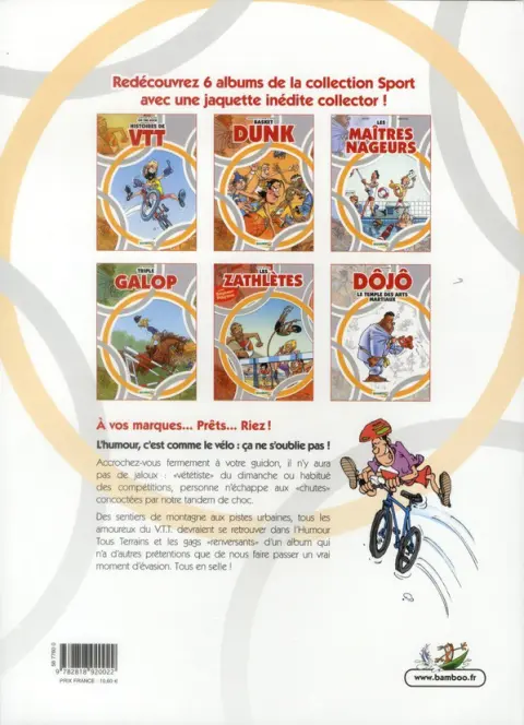 Verso de l'album Histoires de VTT On the rock