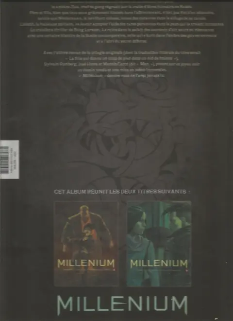 Verso de l'album Millénium La reine dans le palais des courants d'air