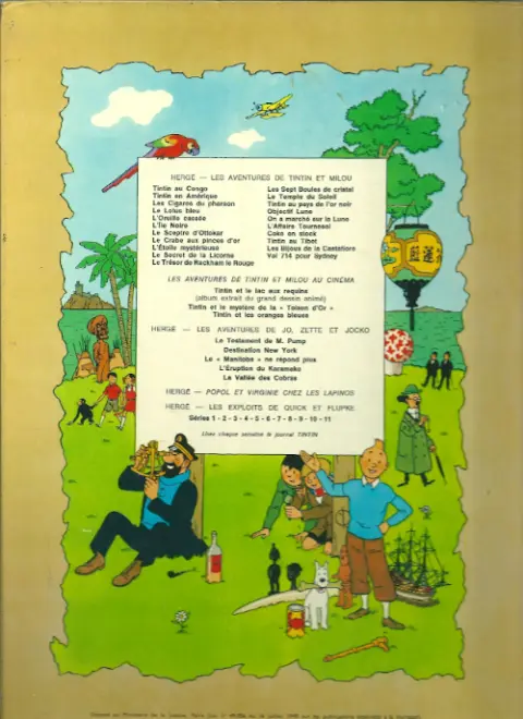 Verso de l'album Tintin Tome 6 L'oreille cassée