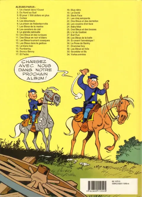 Verso de l'album Les Tuniques Bleues Tome 34 Vertes années