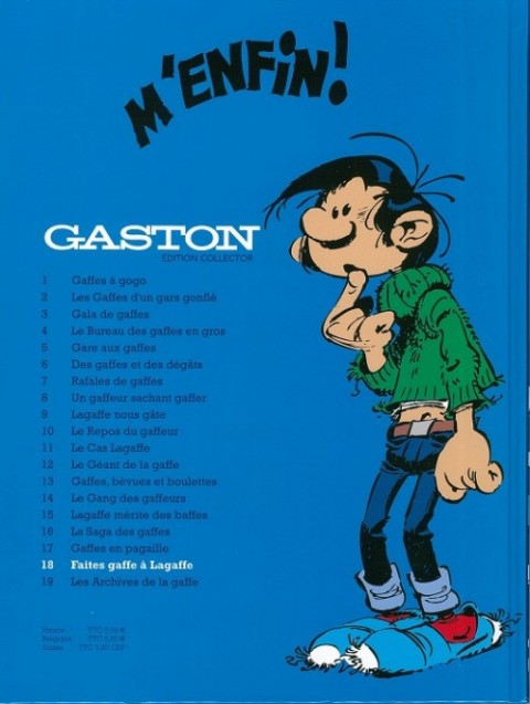 Verso de l'album Gaston Édition Collector (Télé 7 jours) Tome 18 Faites gaffe à Lagaffe