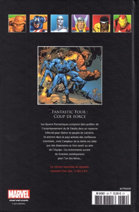 Verso de l'album Marvel Comics - La collection de référence Tome 39 Fantastic Four - Coup de force