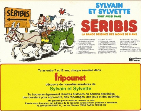 Verso de l'album Sylvain et Sylvette Tome 20 Le bonhomme de neige
