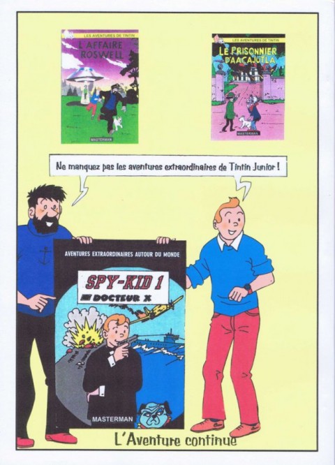 Verso de l'album Tintin L'Affaire Roswell