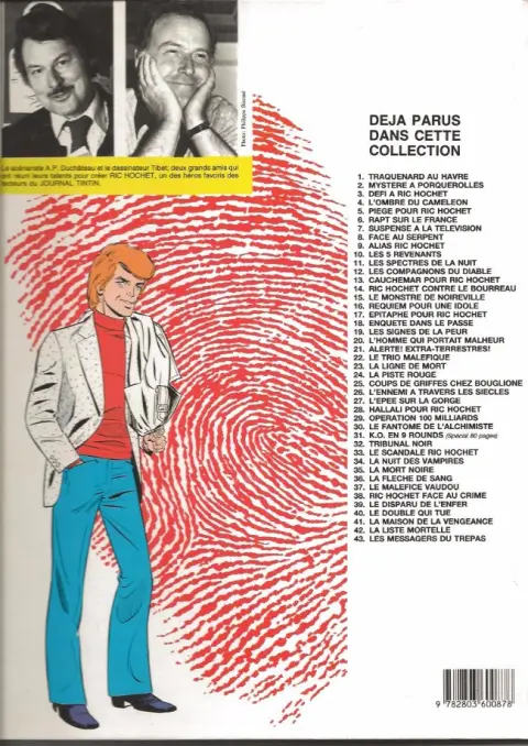 Verso de l'album Ric Hochet Tome 16 Requiem pour une idole
