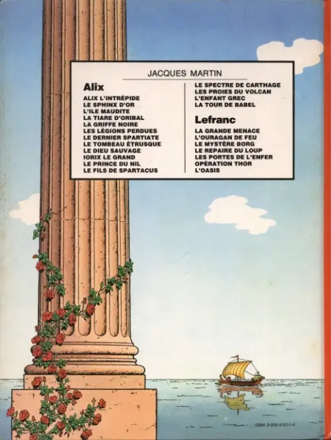 Verso de l'album Alix Tome 11 Le prince du Nil