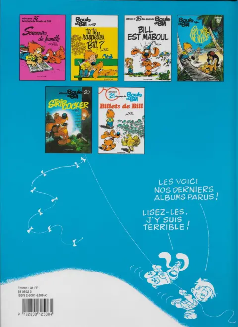 Verso de l'album Boule & Bill Tome 15 Bill, nom d'un chien !