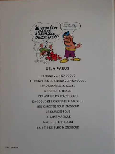 Verso de l'album Iznogoud Tome 1 Le Grand Vizir