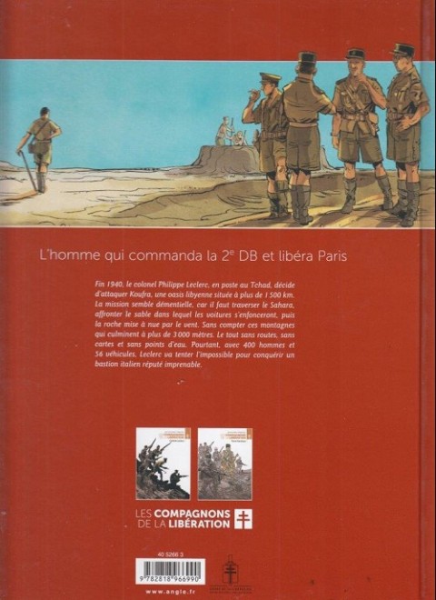 Verso de l'album Les compagnons de la Libération Tome 1 Général Leclerc
