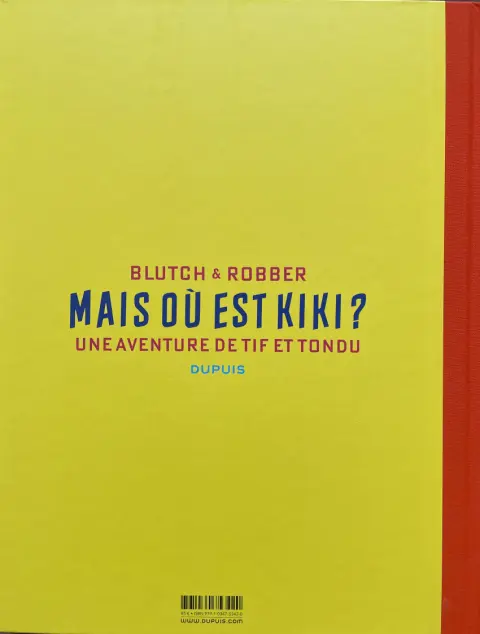 Verso de l'album Tif et Tondu Mais où est Kiki ?