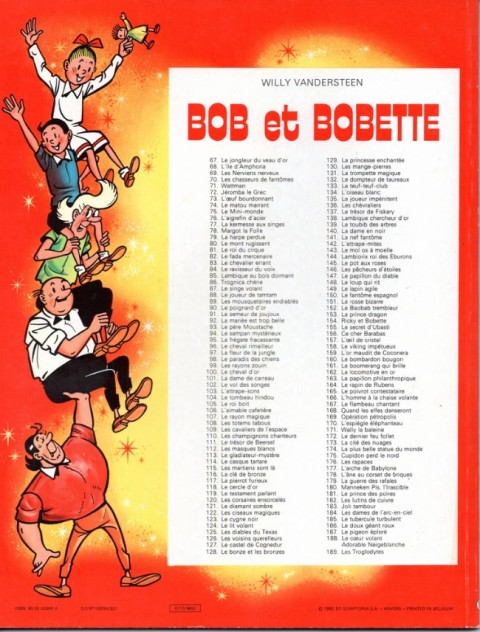 Verso de l'album Bob et Bobette Tome 115 Les martiens sont là