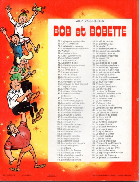 Verso de l'album Bob et Bobette Tome 150 Le fantôme espagnol