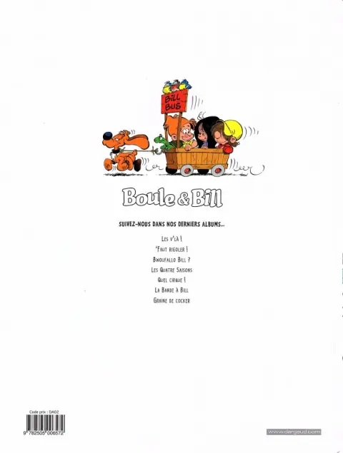 Verso de l'album Boule & Bill Tome 27 Bwouf Allo Bill ?