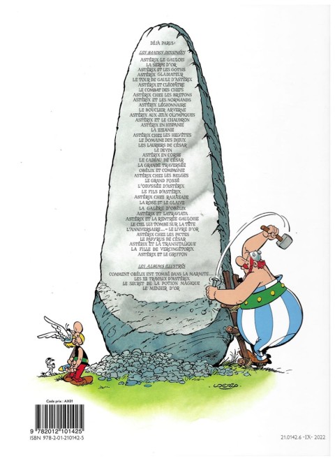 Verso de l'album Astérix Tome 10 Astérix légionnaire