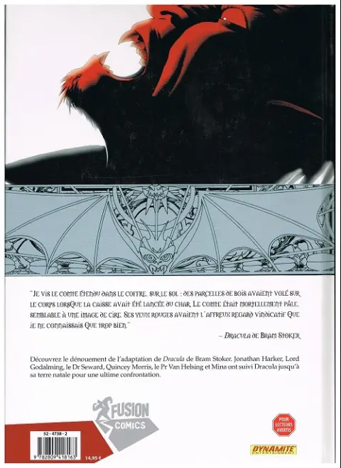 Verso de l'album Dracula Tome 2/2 Du sang sur celluloïde