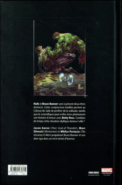 Verso de l'album Hulk Tome 1 La Séparation