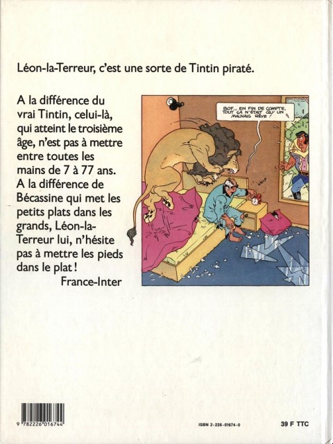 Verso de l'album Léon-la-terreur Tome 1