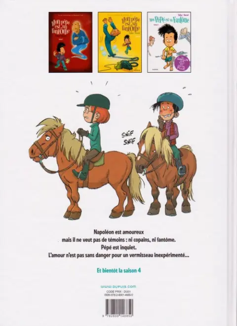 Verso de l'album Mon pépé est un fantôme Tome 3 Le garçon qui ne voulait pas être une fille