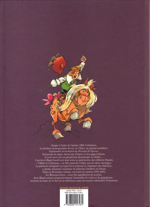Verso de l'album Les Mousquetaires / Câline et Calebasse Tome 2 L'intégrale