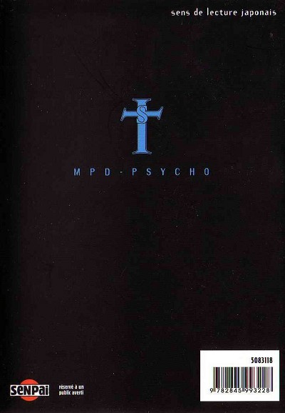 Verso de l'album MPD-Psycho - Le détective schizophrène N° 1