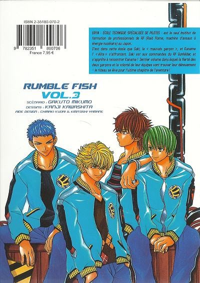 Verso de l'album Rumble fish Volume 3