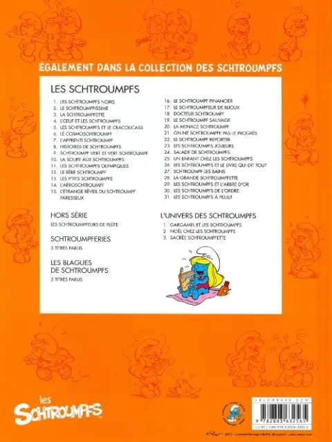 Verso de l'album L'univers des Schtroumpfs Tome 3 Sacrée Schtroumpfette