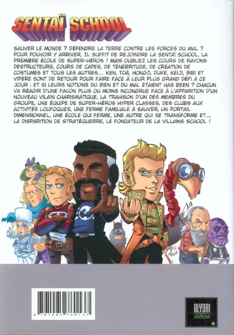 Verso de l'album Sentaï School - L'École des héros 6