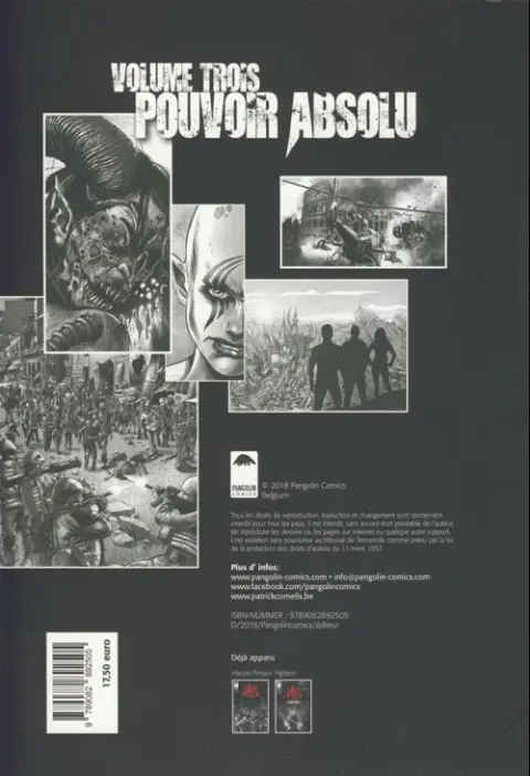 Verso de l'album Virus #3 Pouvoir absolu