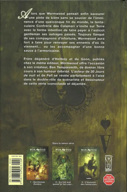 Verso de l'album Wormwood Tome 3 L'Invasion des tentacules