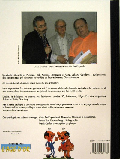 Verso de l'album Dino Attanasio 60 ans de BD