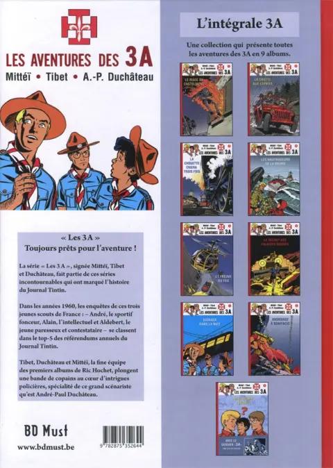 Verso de l'album Les aventures des 3 A Tome 7 La grotte aux esprits